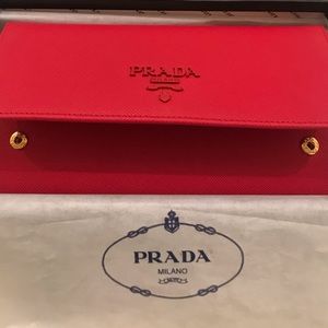 PRADA red continental wallet